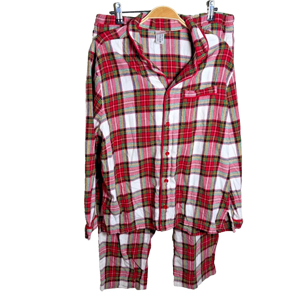 Hanna Andersson Pajamas Womens Medium Red White Plaid Flannel Cozy Classic